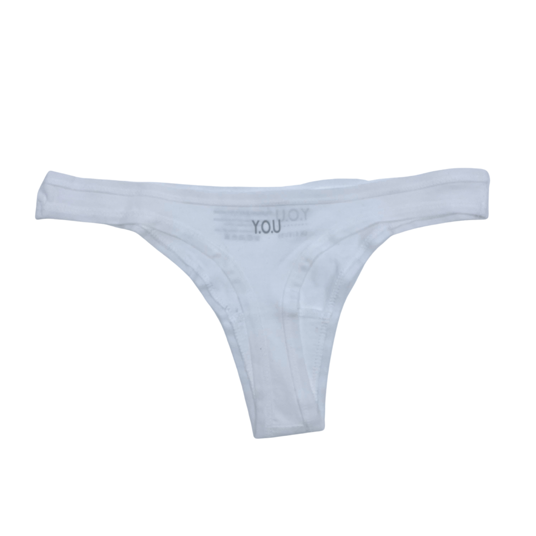 Women's organic cotton thong in white – Y.O.U underwear
