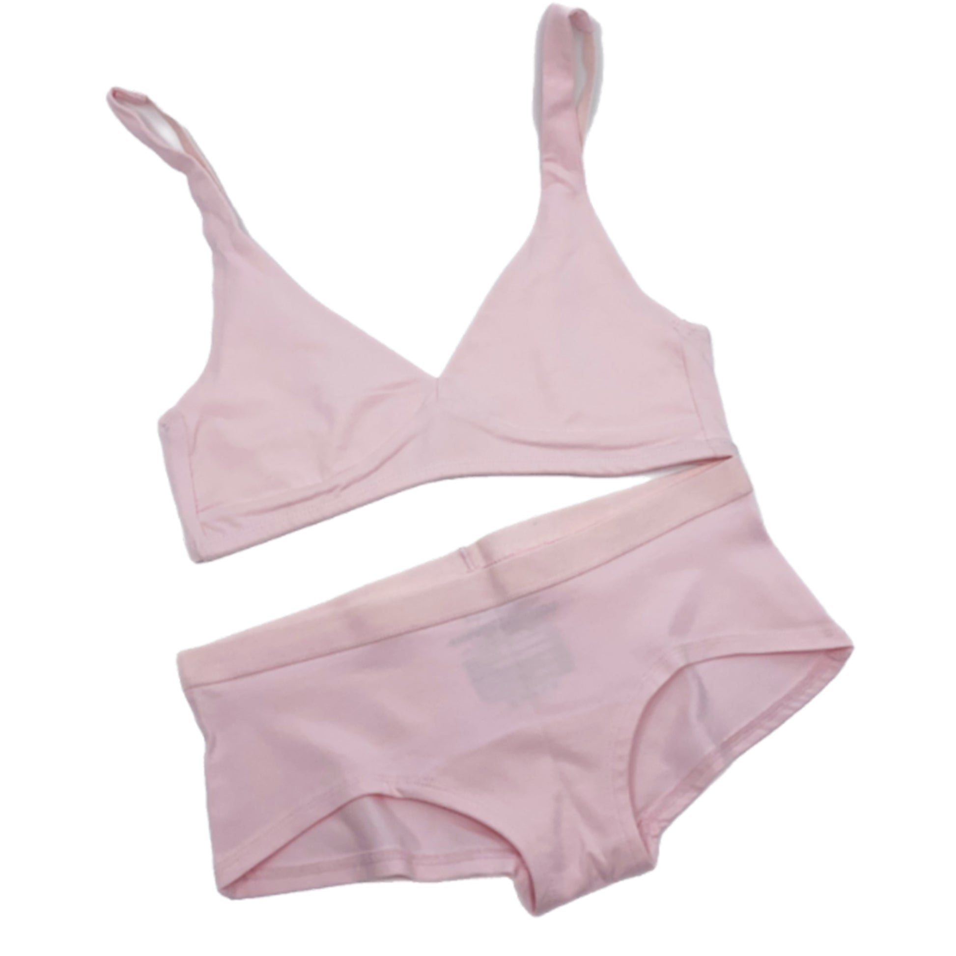 Women's organic cotton matching bralette and boy shorts set in light p –  Y.O.U underwear