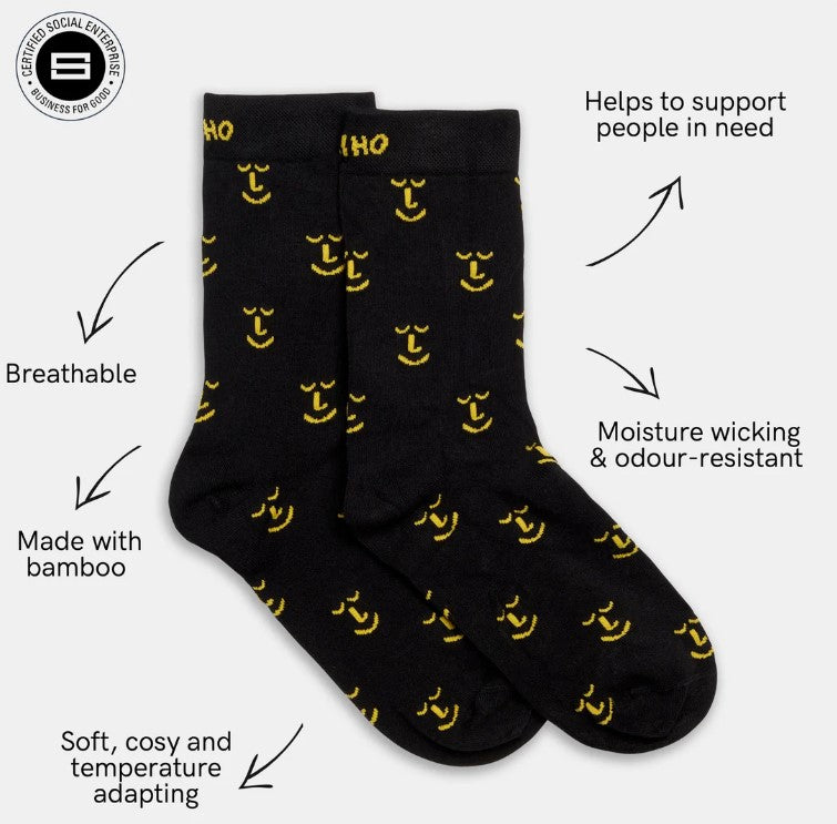 Leiho Bamboo Socks - Bumble Bee Kind