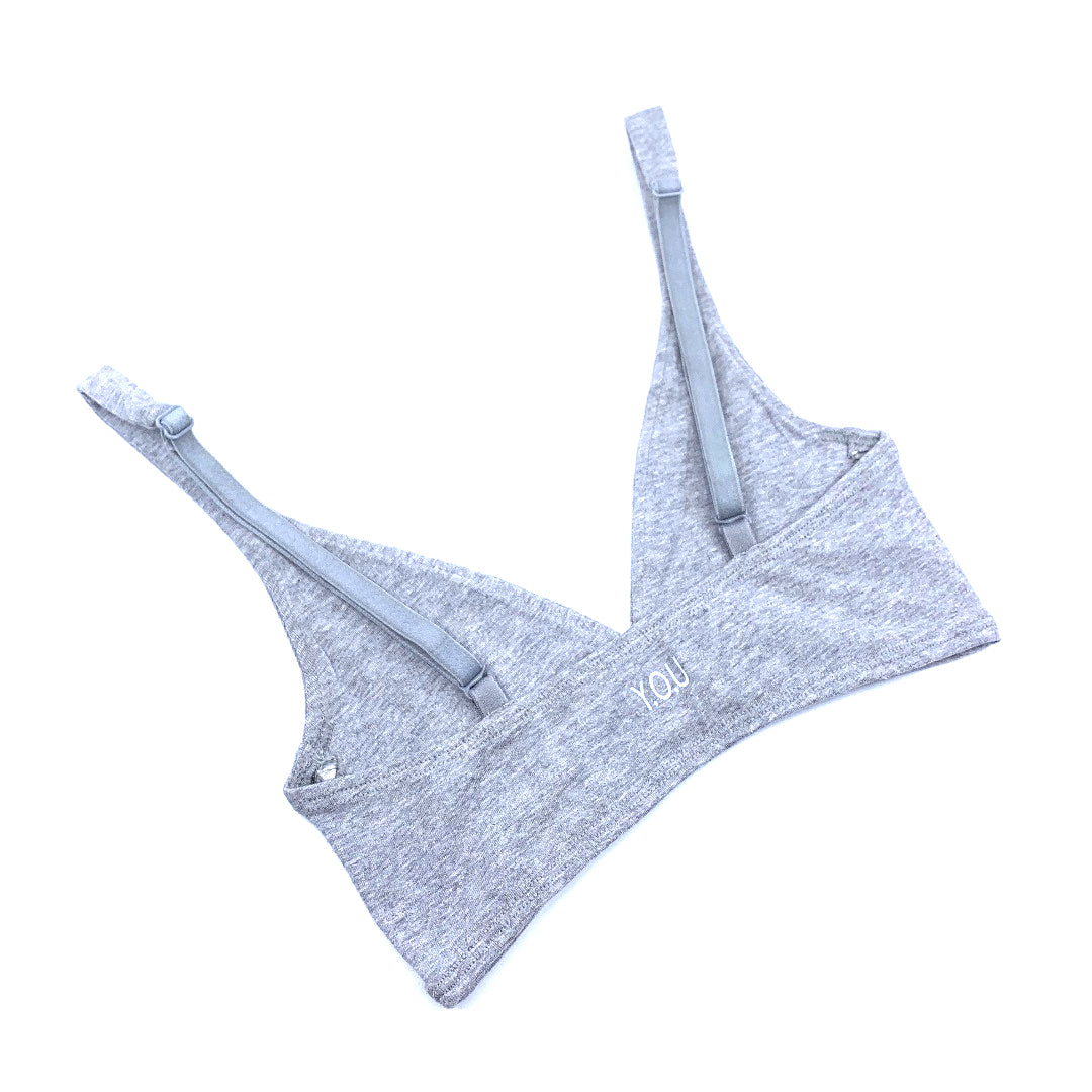 Girls' organic cotton bralette - light grey