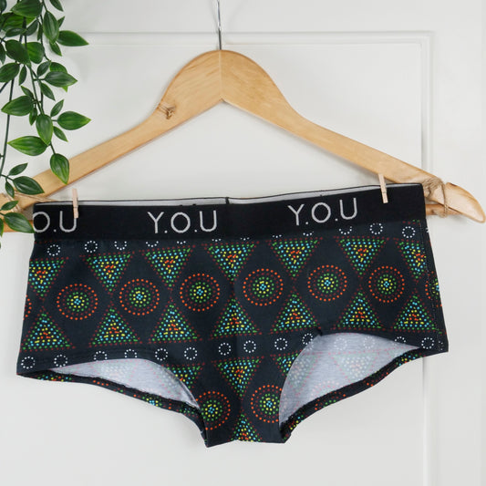 Women's organic cotton bra in black Mara print - more supportive style –  Y.O.U underwear