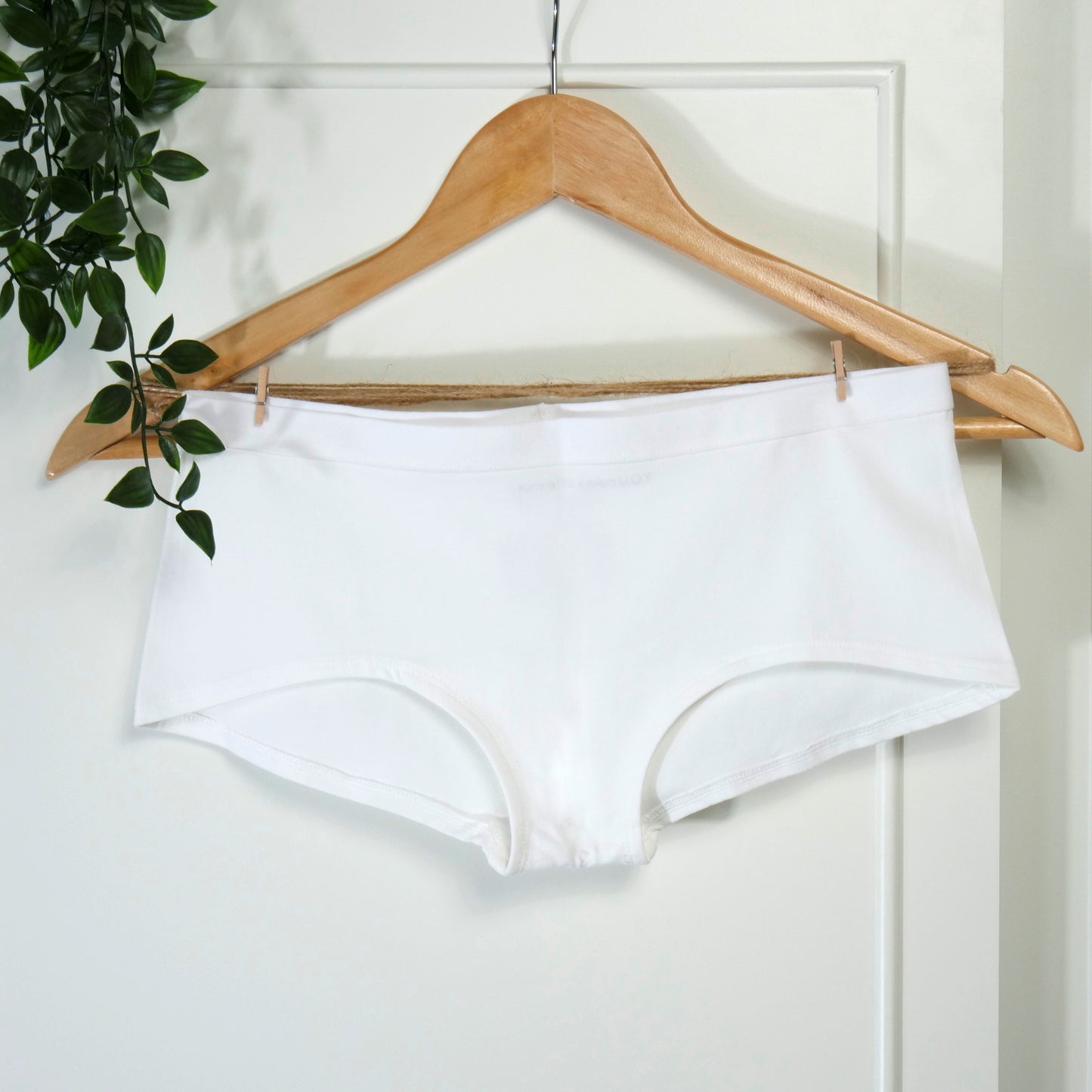 Women's organic cotton boy shorts in white – Y.O.U underwear